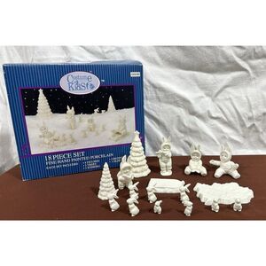 COSTUME KIDS 18 Piece White Porcelain SNOWBUNNIES SET